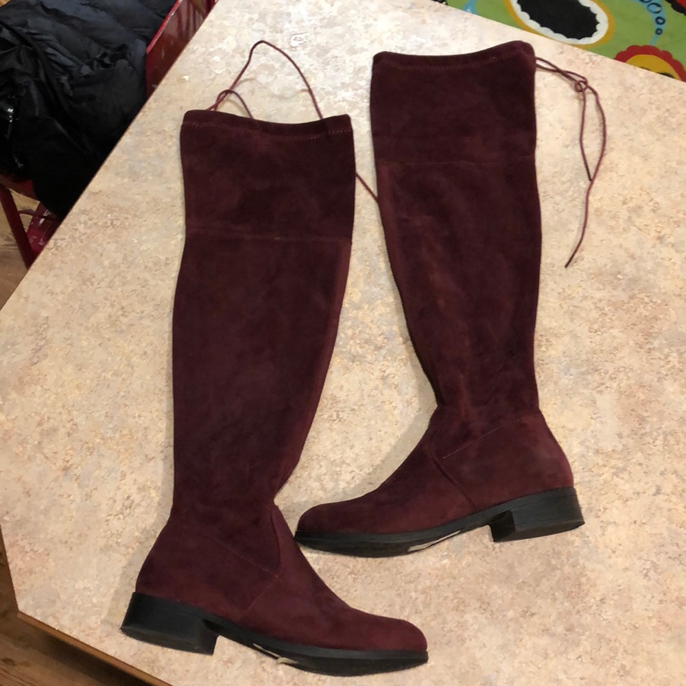 Over the knee boots, Burgundy, size 8.5